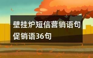 壁掛爐短信營(yíng)銷(xiāo)語(yǔ)句、促銷(xiāo)語(yǔ)36句