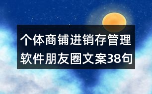 個(gè)體商鋪進(jìn)銷(xiāo)存管理軟件朋友圈文案38句