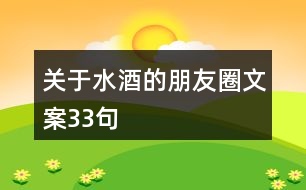 關于水酒的朋友圈文案33句