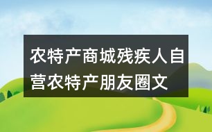 農(nóng)特產(chǎn)商城、殘疾人自營農(nóng)特產(chǎn)朋友圈文案38句