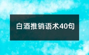 白酒推銷(xiāo)語(yǔ)術(shù)40句