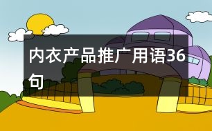 內衣產品推廣用語36句