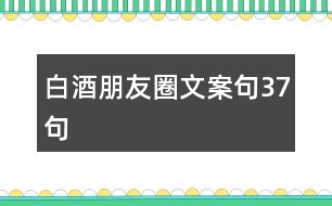 白酒朋友圈文案句37句