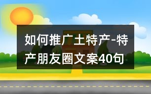 如何推廣土特產-特產朋友圈文案40句