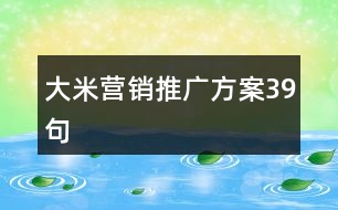 大米營(yíng)銷推廣方案39句