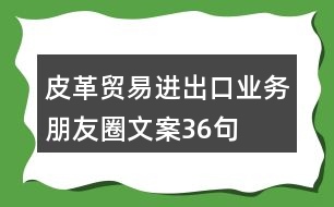 皮革貿(mào)易進出口業(yè)務(wù)朋友圈文案36句