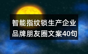 智能指紋鎖生產企業(yè)品牌朋友圈文案40句