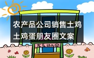 農(nóng)產(chǎn)品公司銷售土雞、土雞蛋朋友圈文案33句