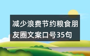 減少浪費(fèi)、節(jié)約糧食朋友圈文案口號(hào)35句