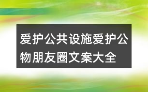 愛(ài)護(hù)公共設(shè)施、愛(ài)護(hù)公物朋友圈文案大全39句