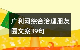 廣利河綜合治理朋友圈文案39句