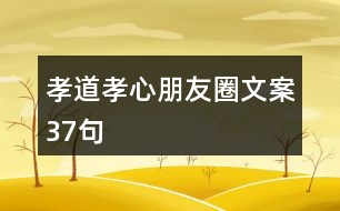 孝道、孝心朋友圈文案37句