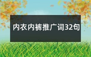 內衣內褲推廣詞32句