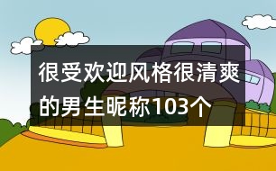 很受歡迎風格很清爽的男生昵稱103個