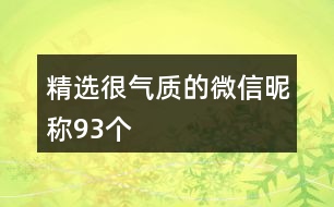 精選很氣質的微信昵稱93個