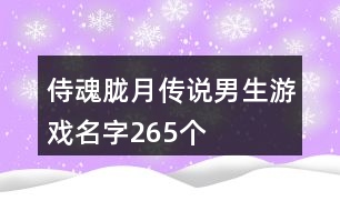 侍魂?yáng)V月傳說(shuō)男生游戲名字265個(gè)