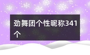 勁舞團(tuán)個(gè)性昵稱(chēng)341個(gè)