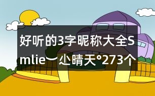 好聽(tīng)的3字昵稱大全：Smlie︶尐晴天°273個(gè)