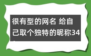 很有型的網(wǎng)名 給自己取個(gè)獨(dú)特的昵稱(chēng)341個(gè)