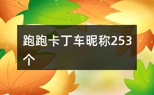 跑跑卡丁車昵稱253個(gè)
