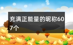 充滿正能量的昵稱(chēng)607個(gè)