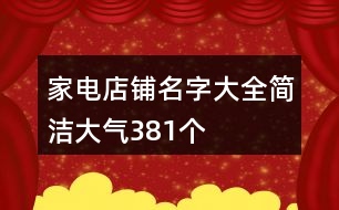 家電店鋪名字大全簡潔大氣381個(gè)