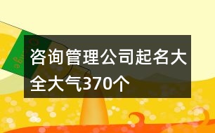 咨詢管理公司起名大全大氣370個