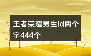 王者榮耀男生id兩個字444個