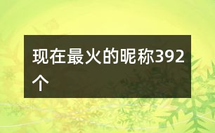 現在最火的昵稱392個
