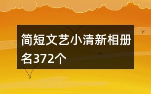簡(jiǎn)短文藝小清新相冊(cè)名372個(gè)