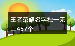王者榮耀名字獨(dú)一無(wú)二457個(gè)