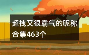 超拽又很霸氣的昵稱合集463個(gè)