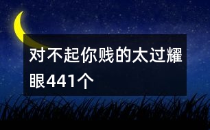 對不起你賤的太過耀眼441個(gè)