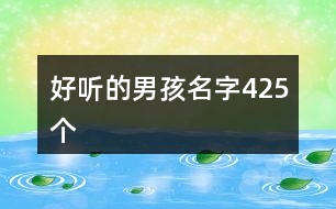 好聽(tīng)的男孩名字425個(gè)