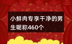 小鮮肉專(zhuān)享干凈的男生昵稱(chēng)460個(gè)