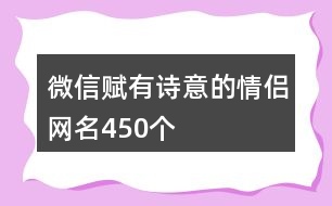 微信賦有詩意的情侶網(wǎng)名450個