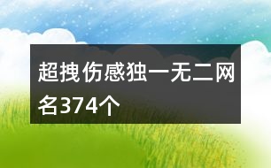 超拽傷感獨(dú)一無二網(wǎng)名374個