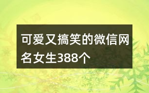 可愛(ài)又搞笑的微信網(wǎng)名女生388個(gè)