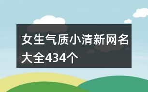 女生氣質小清新網名大全434個