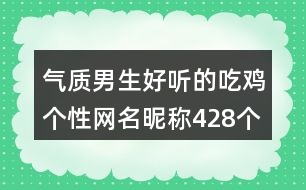 氣質男生好聽的吃雞個性網名昵稱428個