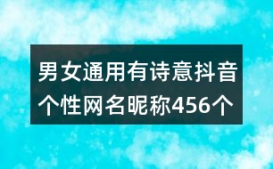 男女通用有詩(shī)意抖音個(gè)性網(wǎng)名昵稱456個(gè)