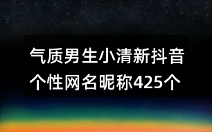 氣質(zhì)男生小清新抖音個(gè)性網(wǎng)名昵稱(chēng)425個(gè)