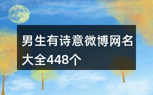 男生有詩意微博網(wǎng)名大全448個