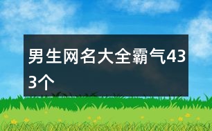 男生網名大全霸氣433個
