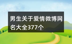 男生關于愛情微博網(wǎng)名大全377個