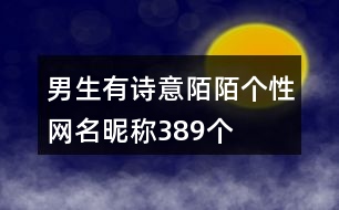 男生有詩意陌陌個性網名昵稱389個