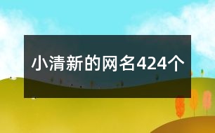 小清新的網名424個