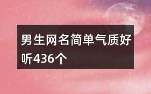 男生網(wǎng)名簡單氣質(zhì)好聽436個