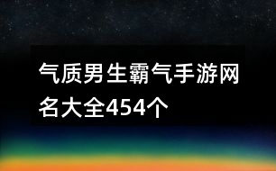氣質男生霸氣手游網名大全454個