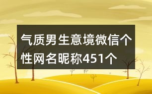 氣質(zhì)男生意境微信個(gè)性網(wǎng)名昵稱451個(gè)